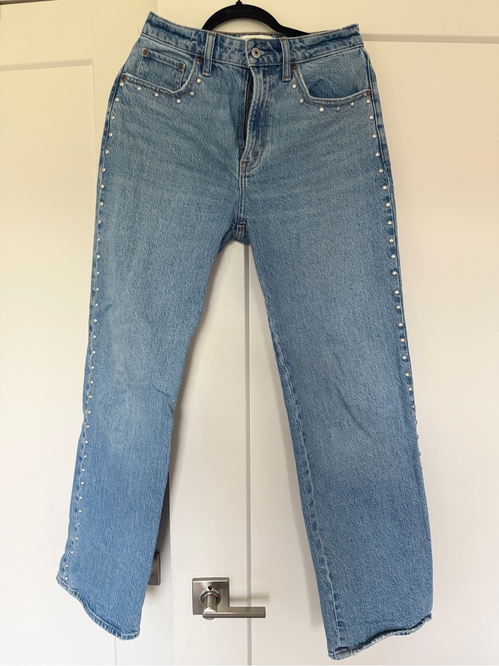 Abercrombie & Fitch Curve Love High Rise 90’s Relaxed Jeans w/ Studs